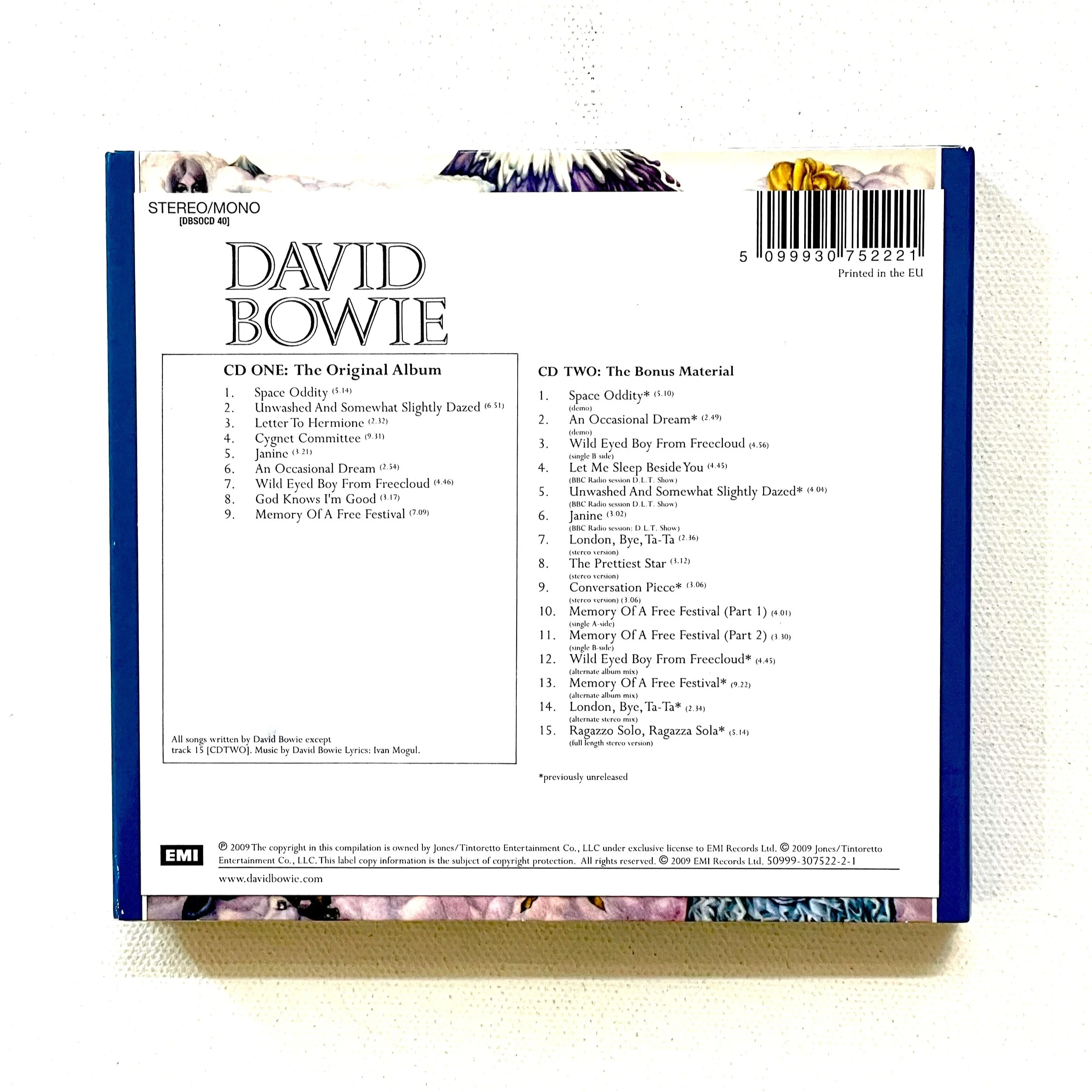 DAVID BOWIE ~ David Bowie [AKA Space Oddity] (2 CD Deluxe Edition